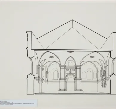 Novy Bykhaw, synagogue, cross-section