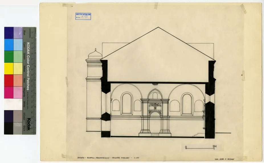 Bykhaw, synagogue, cross-section_2