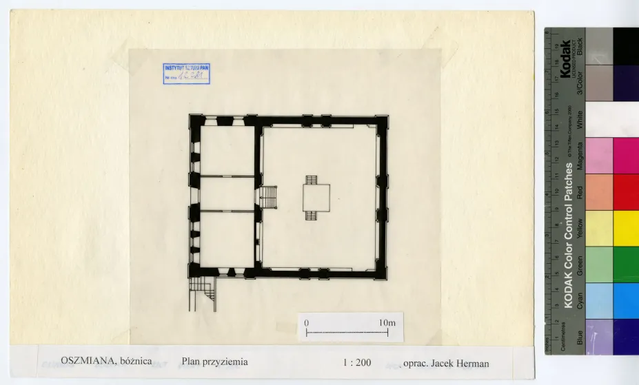 Ashmyany, synagogue, ground floor plan, 1:200