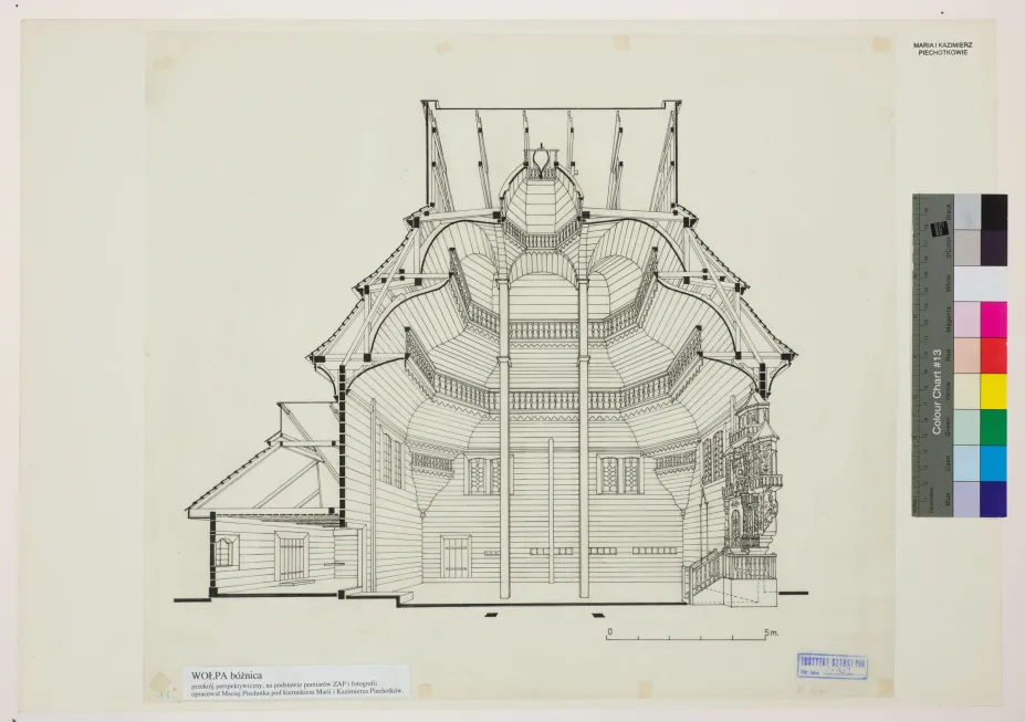 Vowpa, synagogue, cross-section perspective