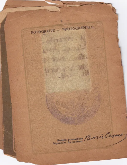 Polish Passport of Boris Cremer