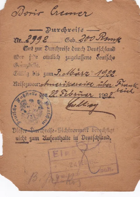 Polish Passport of Boris Cremer